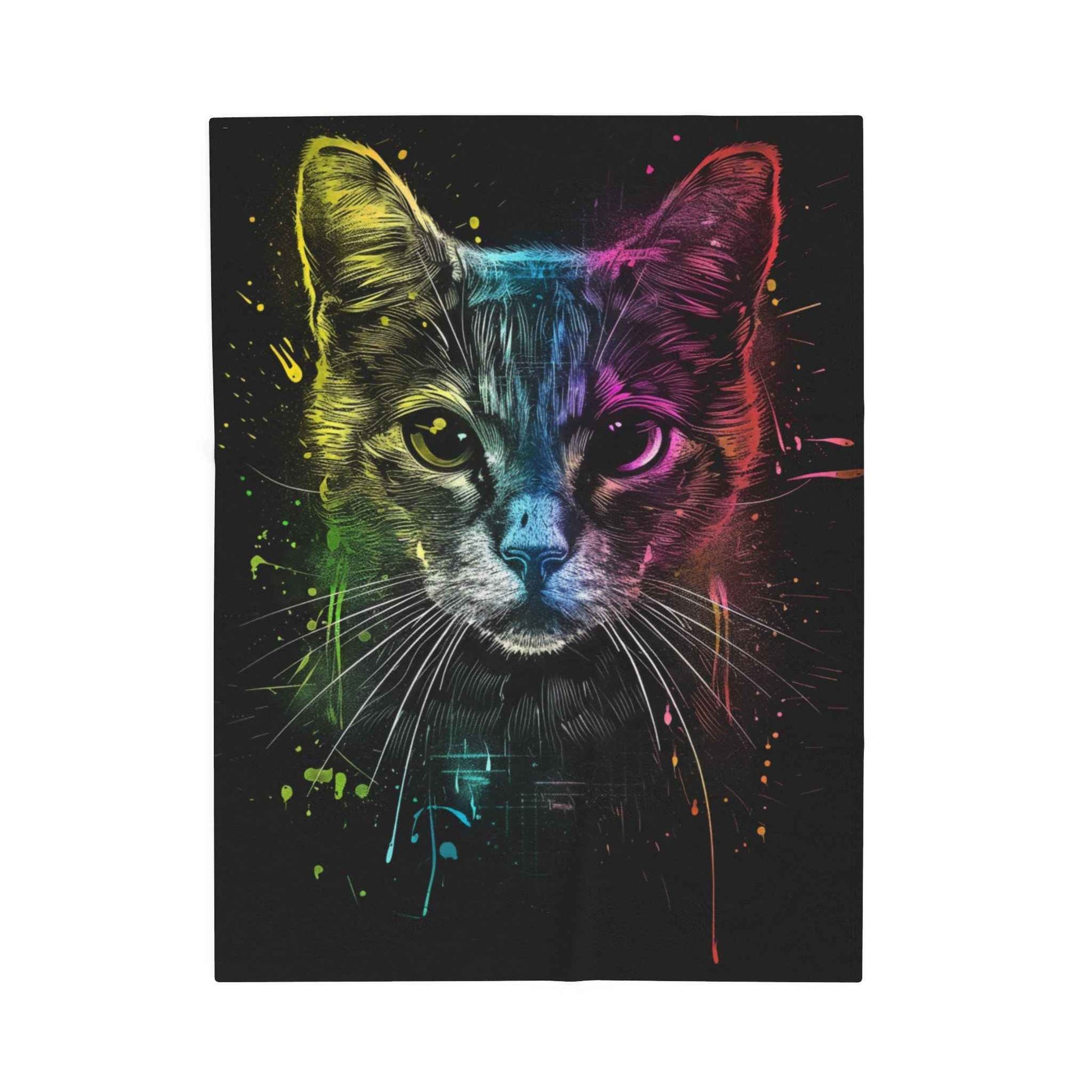Rainbow Cat Blanket - Cozy Plush Throw for Cat Lovers