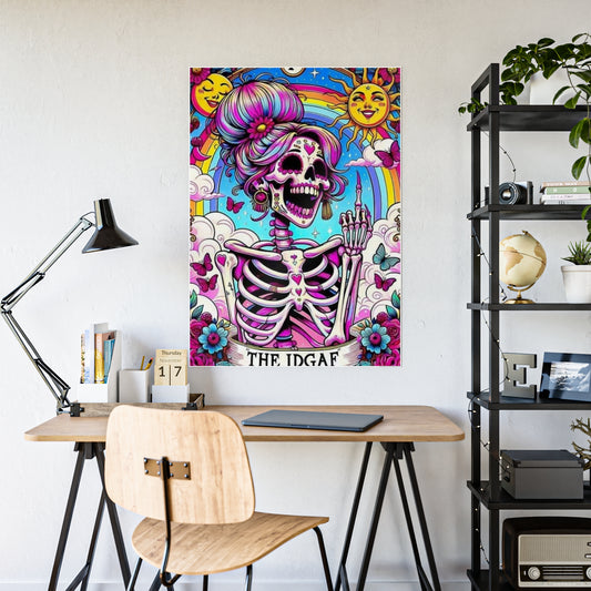 Idgaf Skeleton Wall Poster, Tarot - VYBE Shop