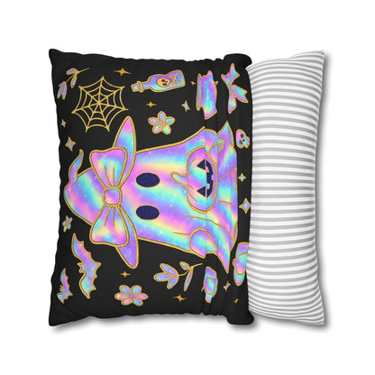 Holographic Ghost Pillowcase - Cozy Halloween Decor, Cute Cushion Cover, Spooky Gift for Fall Vibes - VYBE Shop
