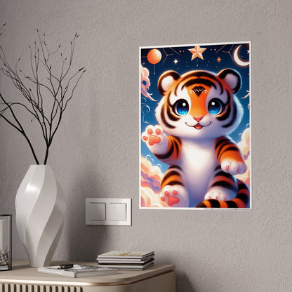 Cute Tiger Poster - Colorful Wall Art for Your Home - VYBE Shop