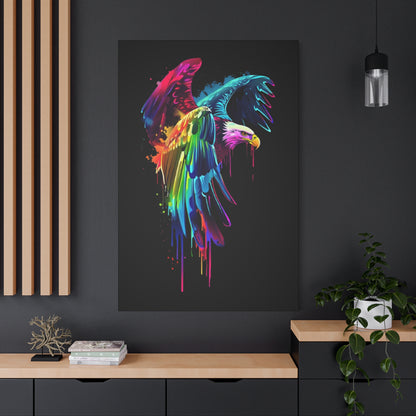 Neon Eagle Canvas Art, Colorful Wall Decor, Animal Lover Gift, Rainbow Decor, Home Sweet Home, Colorful Eagle Painting - VYBE Shop