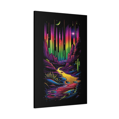 Neon Nature Canvas Art, Wall Decor, Colorful Landscape, Bohemian Home Decor, Gift for Art Lovers, Unique Wall Hanging - VYBE Shop
