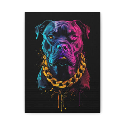Neon Dog Portrait Canvas Print, Colorful Pet Art Wall Decor, Dog Lover Gift, Home Decoration, Unique Pet Memorial - VYBE Shop