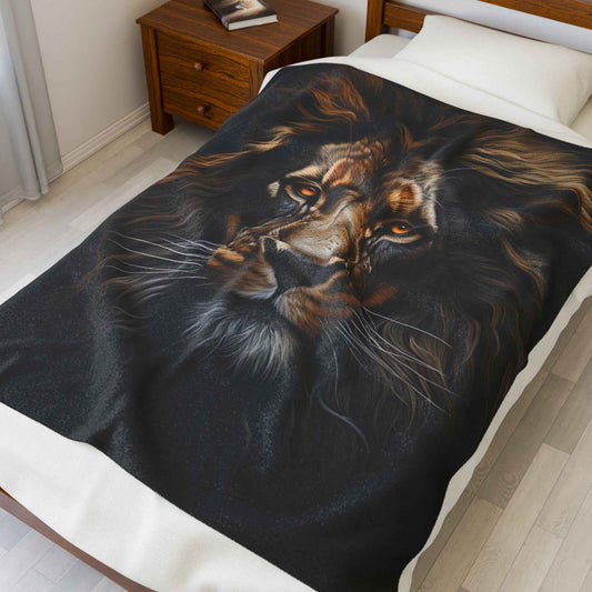 Lion Print Plush Blanket - VYBE