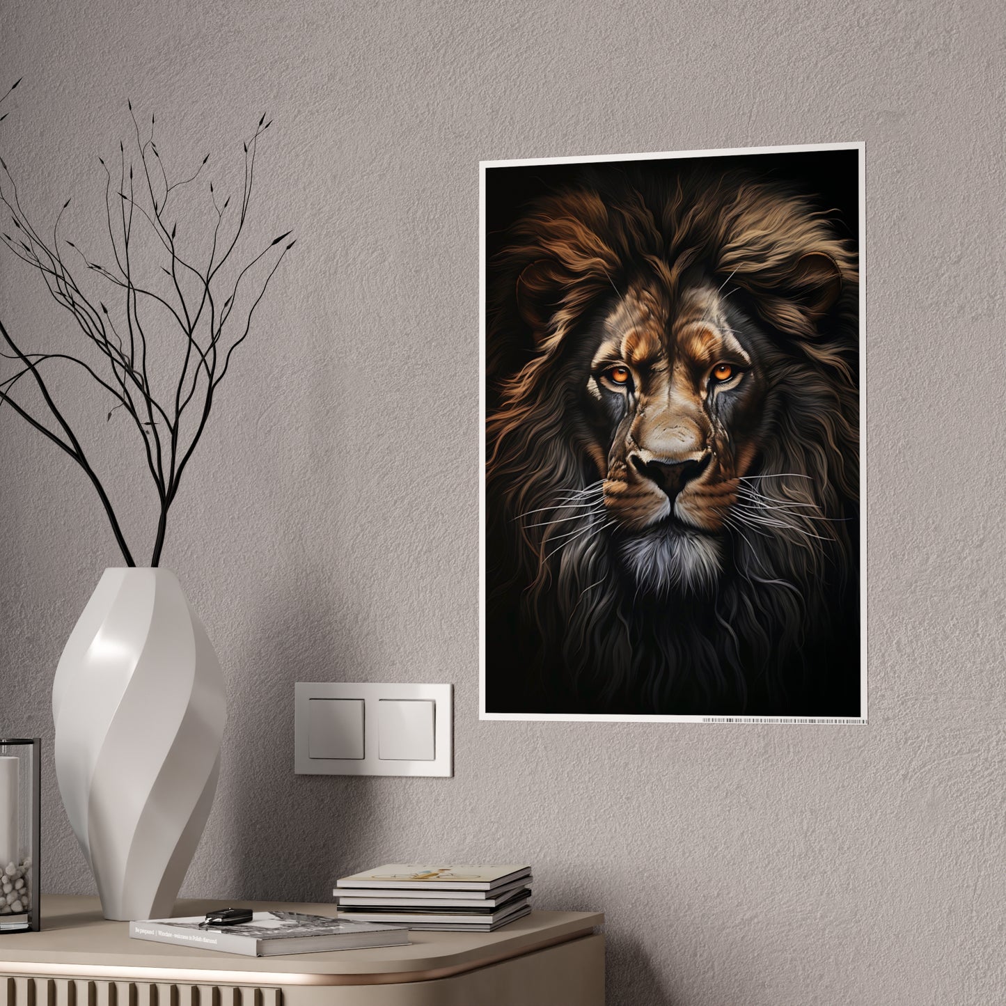 Lion Majestic Lion Gloss Poster | Beautiful Lion Wall Art, Wild Animal Decor, Gift for Nature Lovers - VYBE Shop