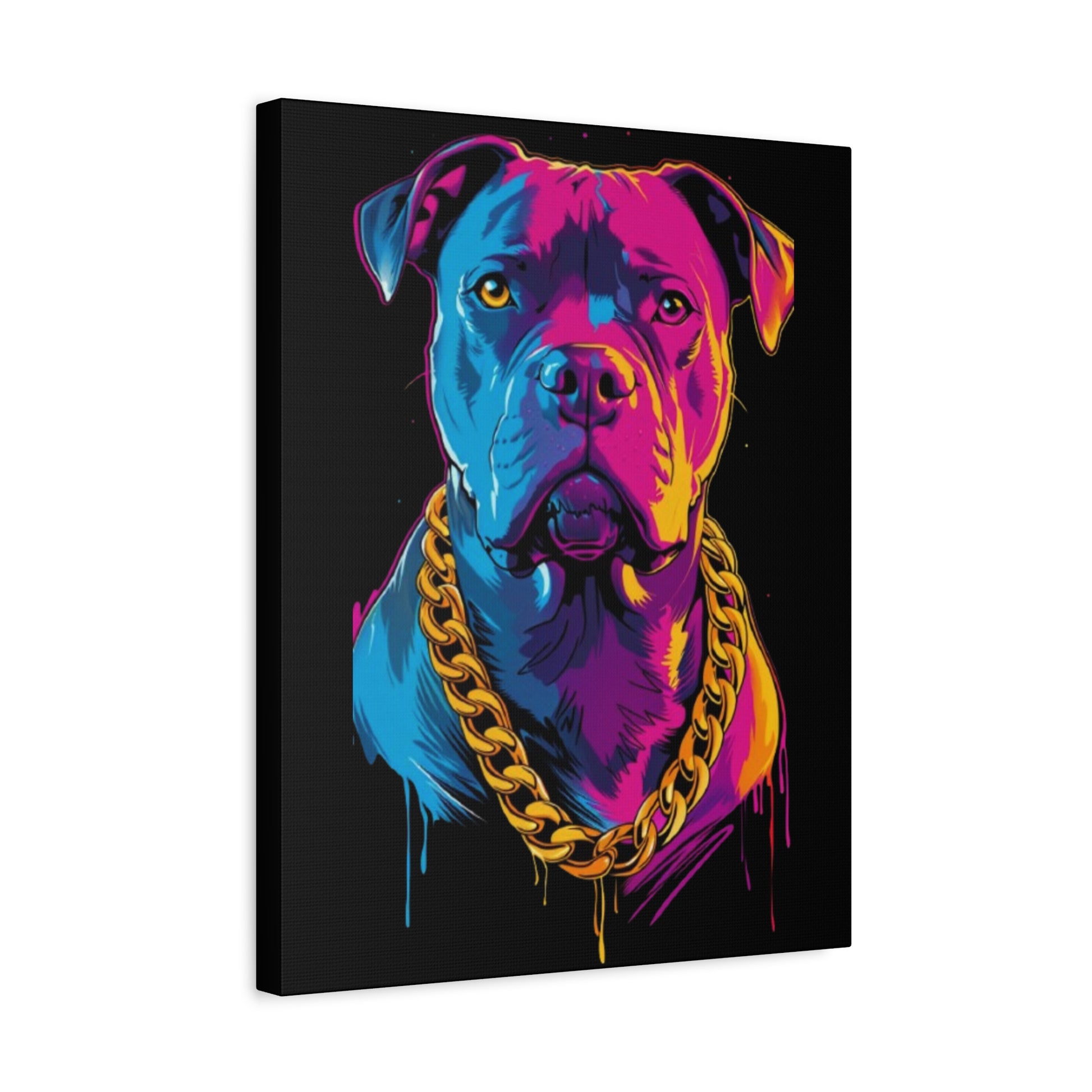 Neon Dog Portrait Canvas Art, Colorful Wall Decor for Pet Lovers, Unique Gift for Dog Owners, Home Gallery Decoration, Colorful Pet [...] - VYBE Shop