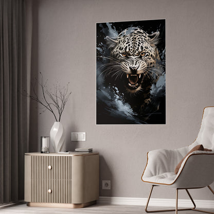 Leopard Wall Art Poster - Fierce Animal Gloss Print for Home Decor and Nature Lovers - VYBE Shop