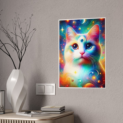 Colorful Cat Poster - Vibrant Home Decor, Pet Lover Gift, Wall Art, Cat Lover Decor, Vibrant Art Print - VYBE Shop