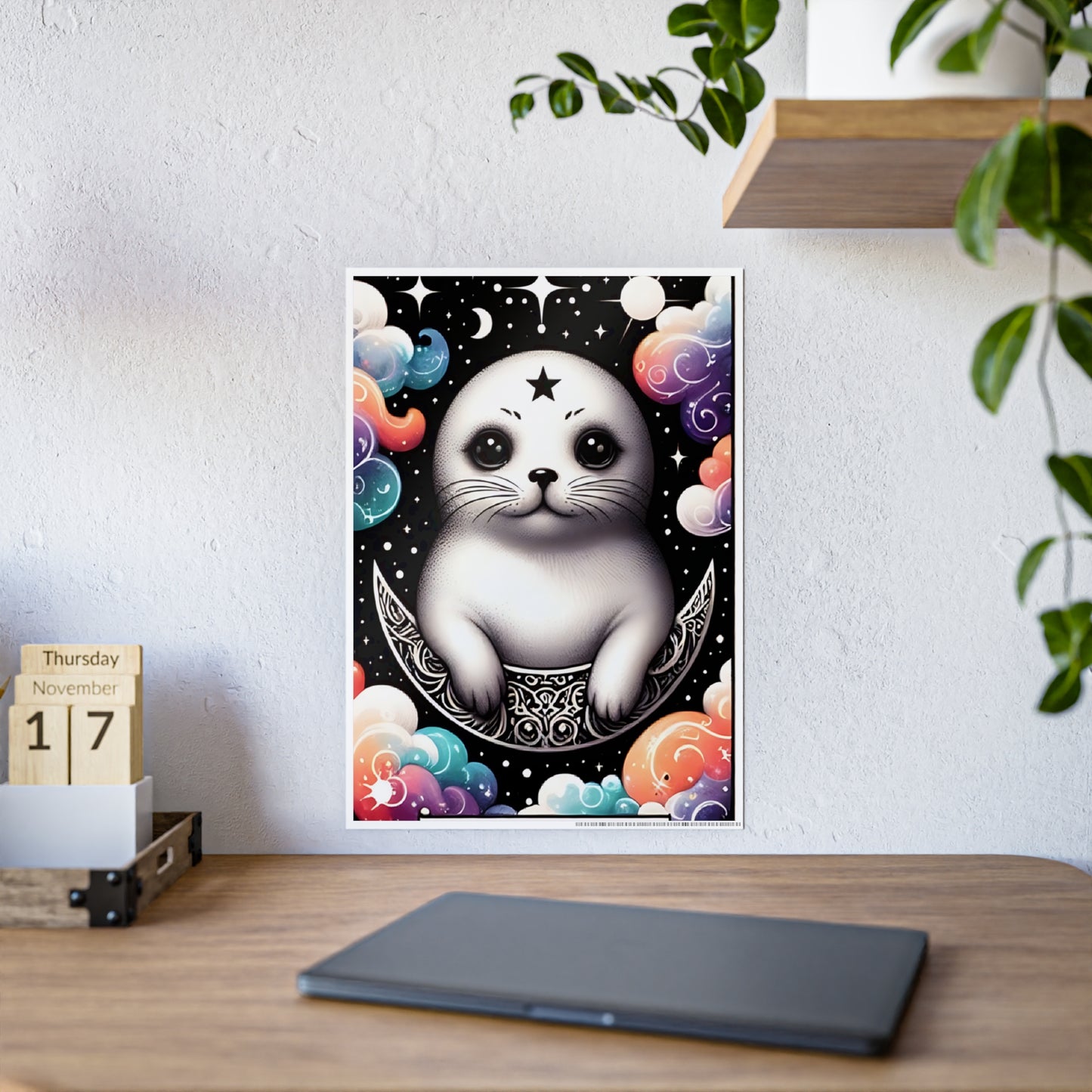 Whimsical Seal Poster, Cute Animal Decor - VYBE Shop