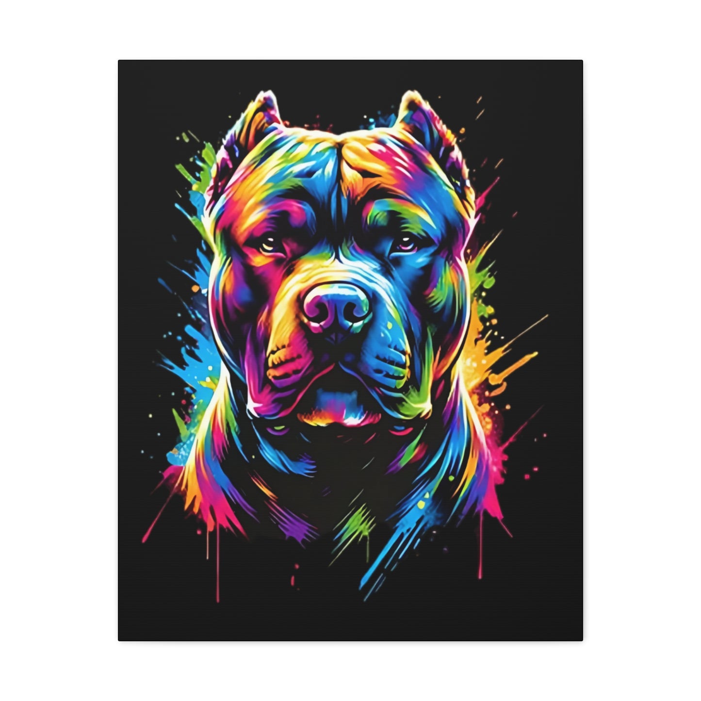 Vibrant Dog Art Canvas, Colorful Dog Portrait, Pet Lover Decoration, Home Wall Décor, Unique Gift for Dog Owners, Colorful Animal Wall Art - VYBE Shop