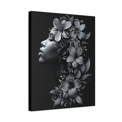 Floral Silhouette Canvas Print, Wall Art, Home Decor, Gift for Her, Modern Wall Hanging, Botanical Art - VYBE Shop