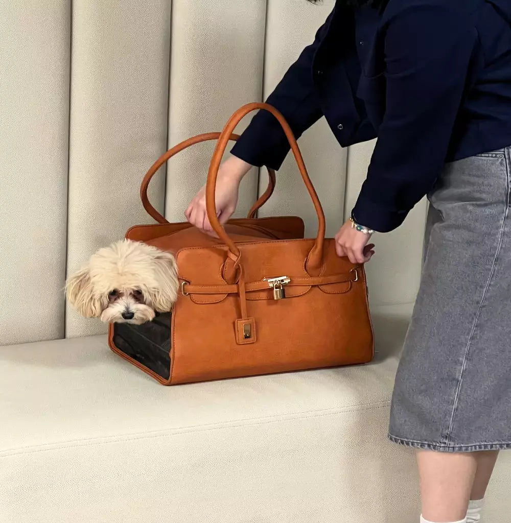 Premium Leather Pet Carrier - VYBE