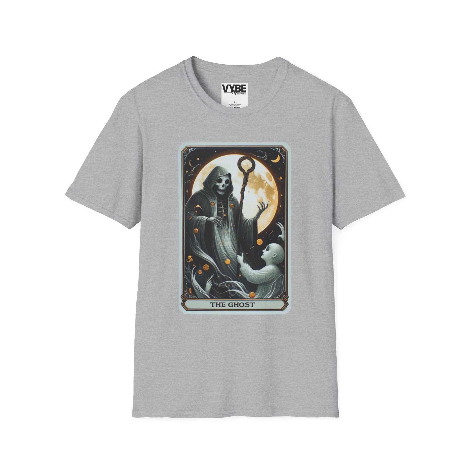 Halloween Ghost Tarot Tee - Enchanting Design for Spooky Season - VYBE Shop