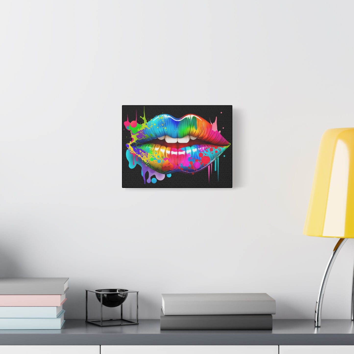 Neon Lip Art Canvas Wall Decor, Vibrant Lips Art, Pop Art Canvas, Home Decor, Gift for Art Lovers, Colorful Wall Art - VYBE Shop