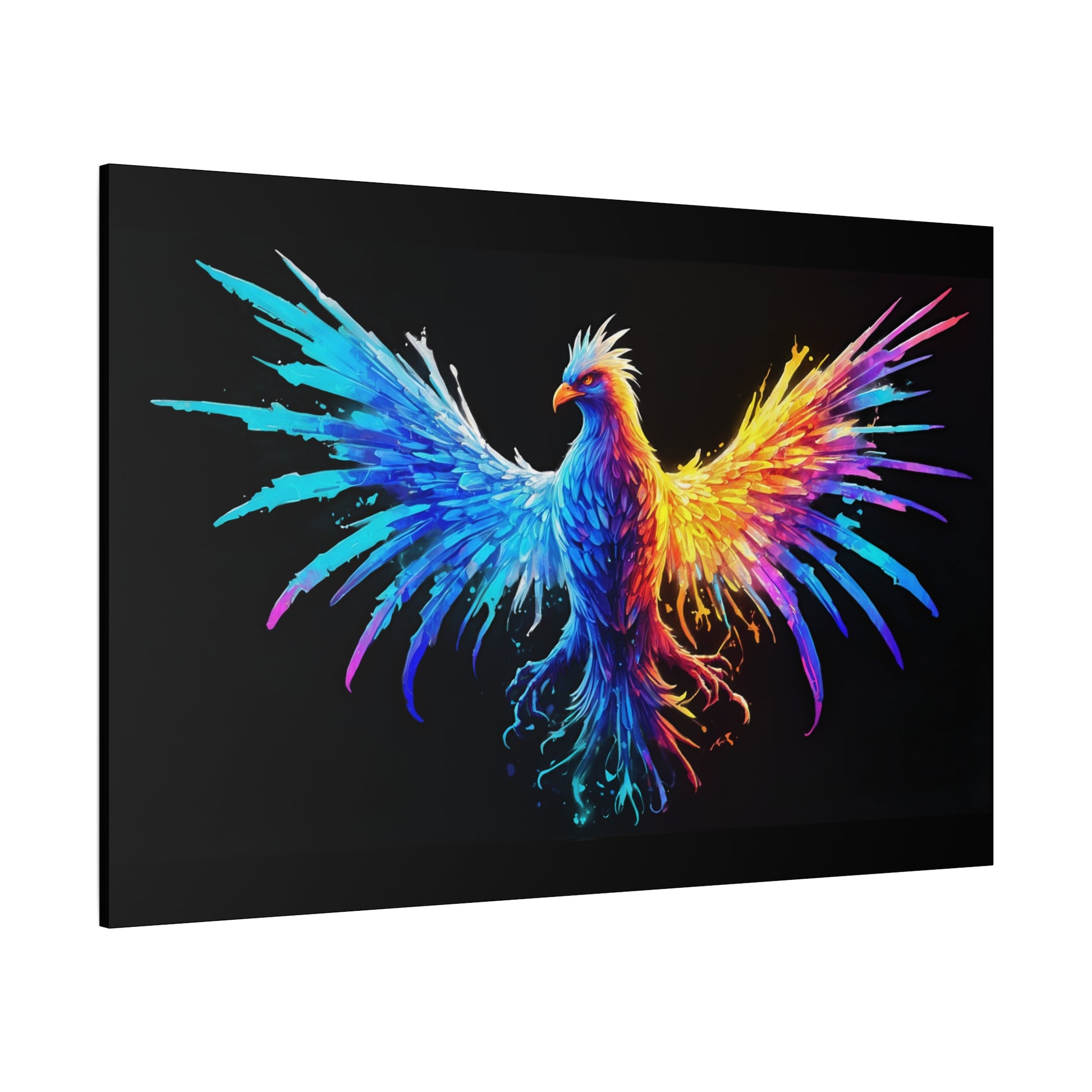 Neon Phoenix Canvas Wall Art | Colorful Home Decor, Inspirational Artwork, Gift for Art Lovers, Unique Wall Hanging - VYBE Shop