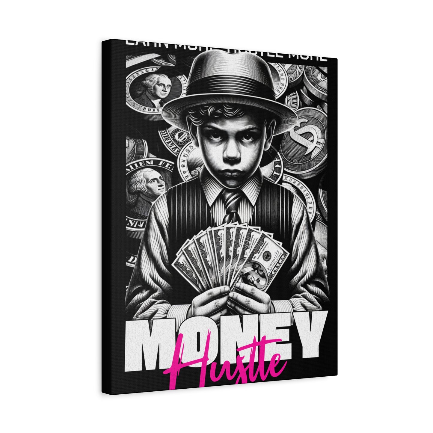 Money Hustle Matte Canvas Art Print, Motivational Wall Decor, Hustler Gift, Office Art, Entrepreneurship Wall Art, Home Decor - VYBE Shop