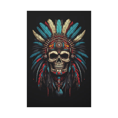 Bohemian Skull Canvas Art Print, Stretched Wall Decor, Unique Skull Artwork, Home Office Decoration, Ideal Gift for Art Lovers - VYBE Shop