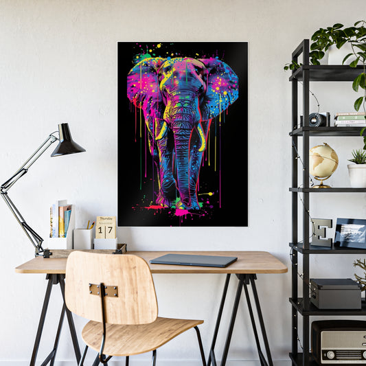 Vibrant Elephant Art Poster for Stunning Glossy Wall Decor - VYBE Shop