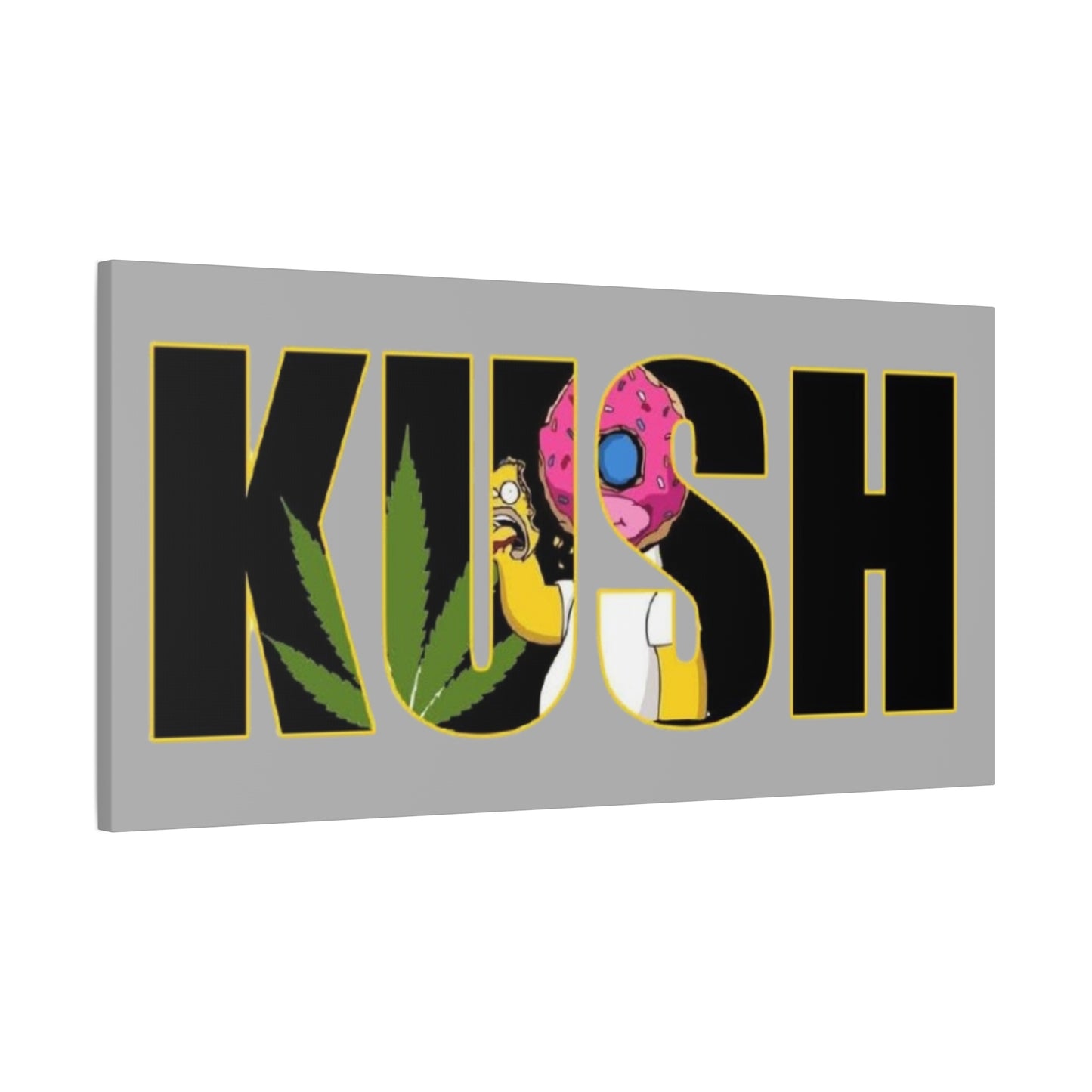 Colorful Cannabis KUSH Wall Art, Stretched Canvas Print, Unique Home Decor, Gift for Smokers, KUSH Design - VYBE Shop