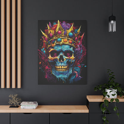 Colorful Skull Canvas Art - Vibrant Home Decor, Gothic Wall Print, Edgy Gift, Halloween Decoration, Art for Music Lovers - VYBE Shop