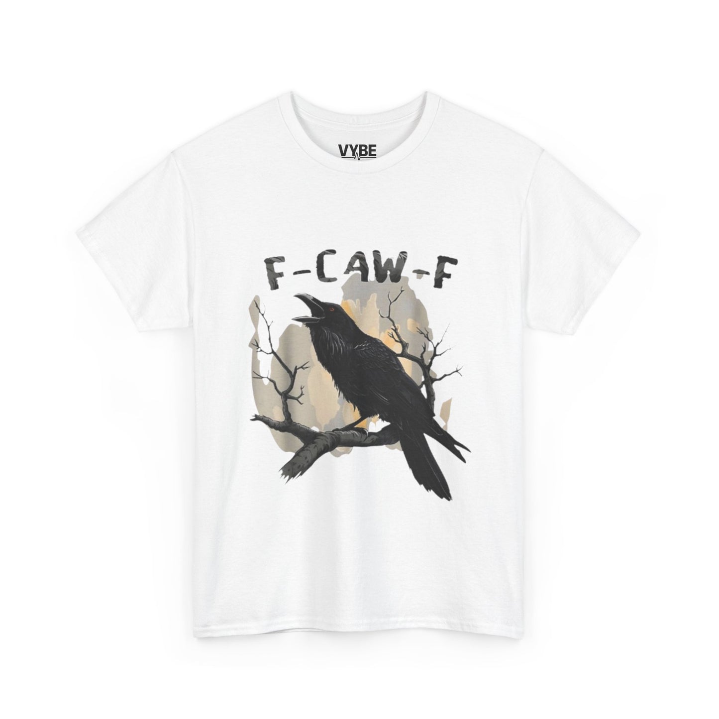 Funny F-Caw-F Unisex Heavy Cotton Tee, Funny Gift Idea, Crow Design - VYBE Shop