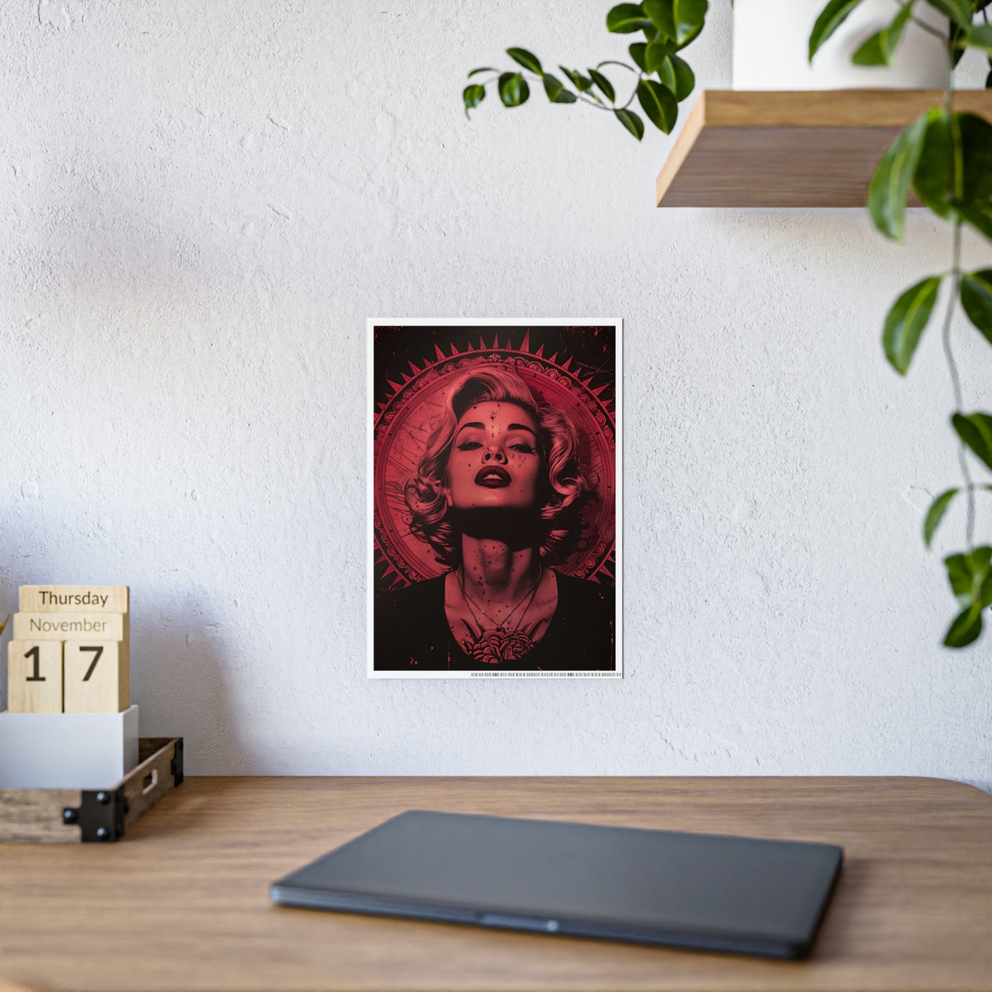 Woman In Red Art Print - Elegant Poster for Stylish Decor - VYBE Shop