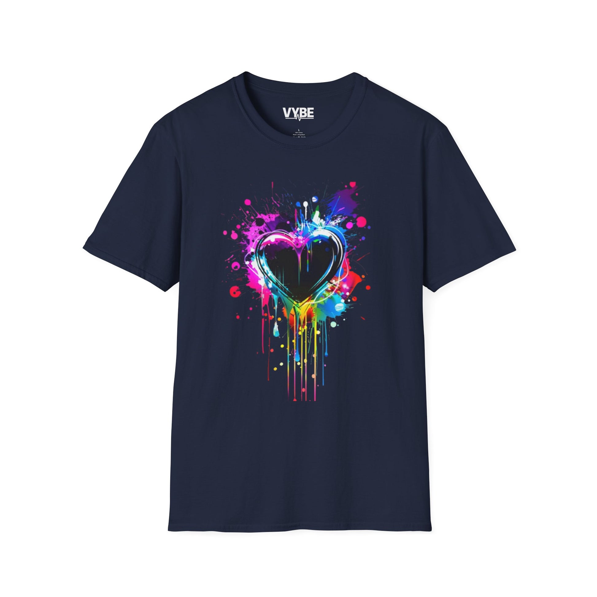 Colorful Heart Graphic T-Shirt - VYBE Shop