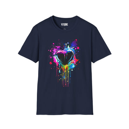 Colorful Heart Graphic T-Shirt - VYBE Shop