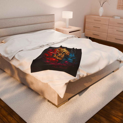 Skull Plush Blanket | Cozy Gothic Decor for Halloween and Home Throw