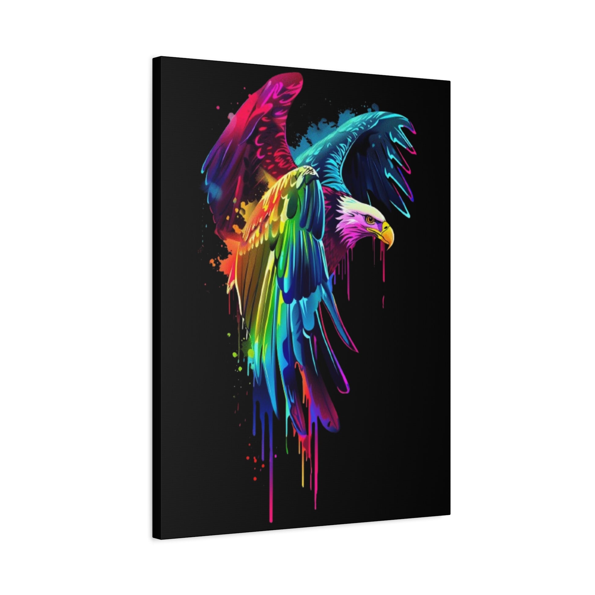 Neon Eagle Canvas Art, Colorful Wall Decor, Animal Lover Gift, Rainbow Decor, Home Sweet Home, Colorful Eagle Painting - VYBE Shop