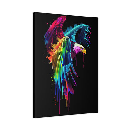 Neon Eagle Canvas Art, Colorful Wall Decor, Animal Lover Gift, Rainbow Decor, Home Sweet Home, Colorful Eagle Painting - VYBE Shop