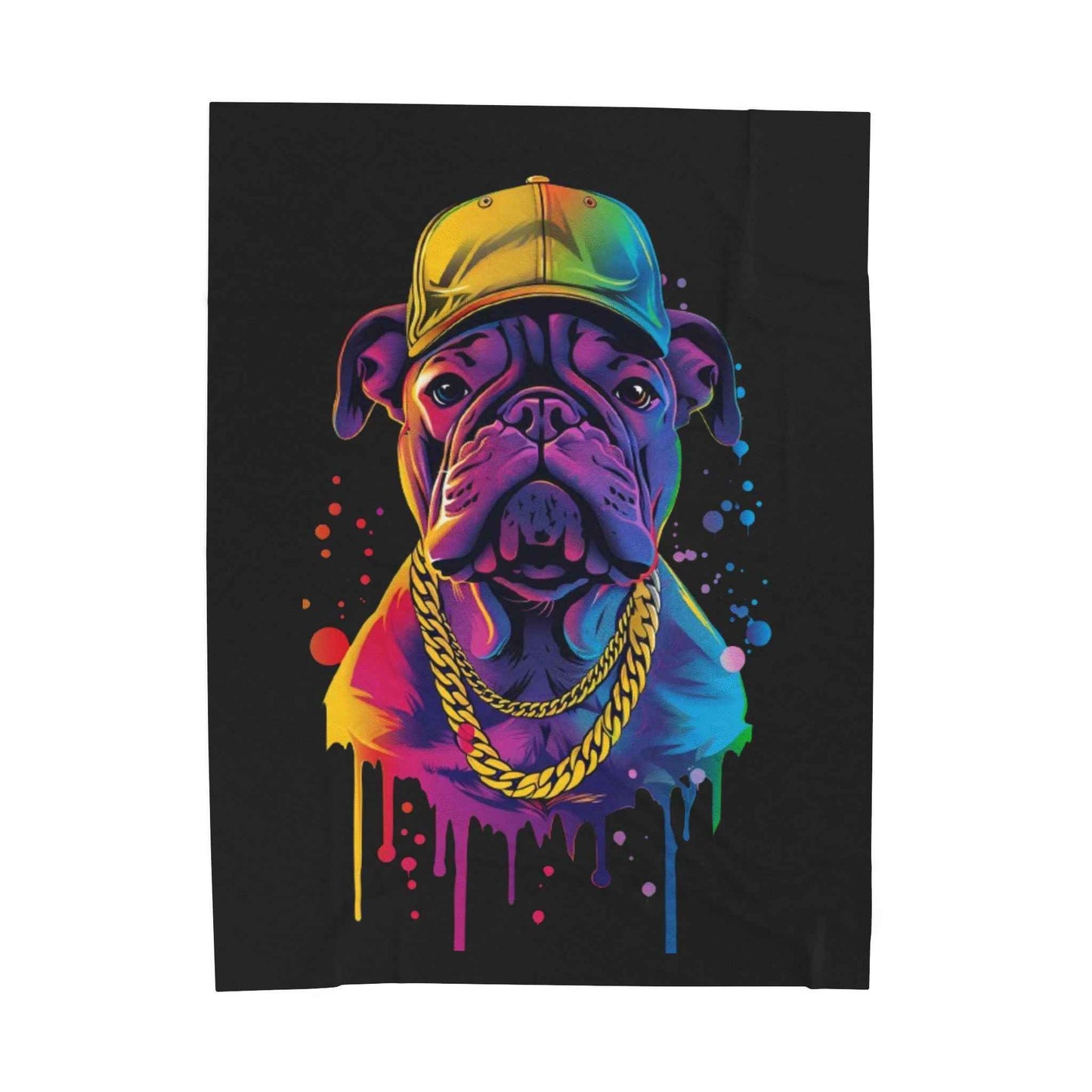 Vibrant Dog-Themed Plush Blanket
