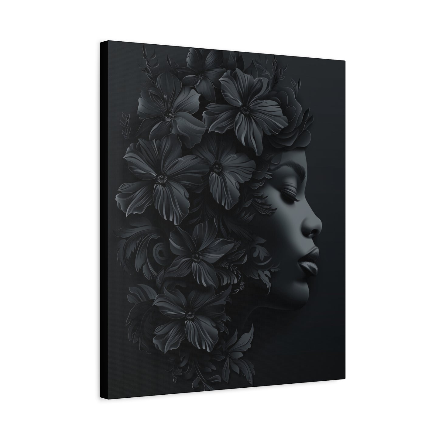 Elegant Floral Canvas Wall Art, Modern Home Decor, Black and White Art, Contemporary Living Room Decor, Gift for Her, Minimalist Art - VYBE Shop