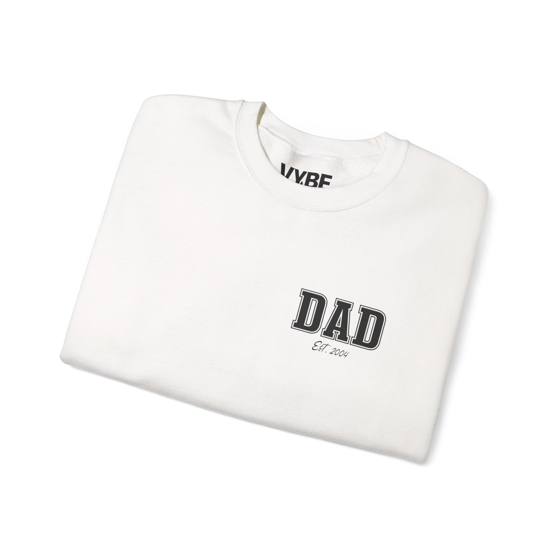 Custom Dad Crewneck Sweatshirt with Personalized Child's Birth Year - VYBE