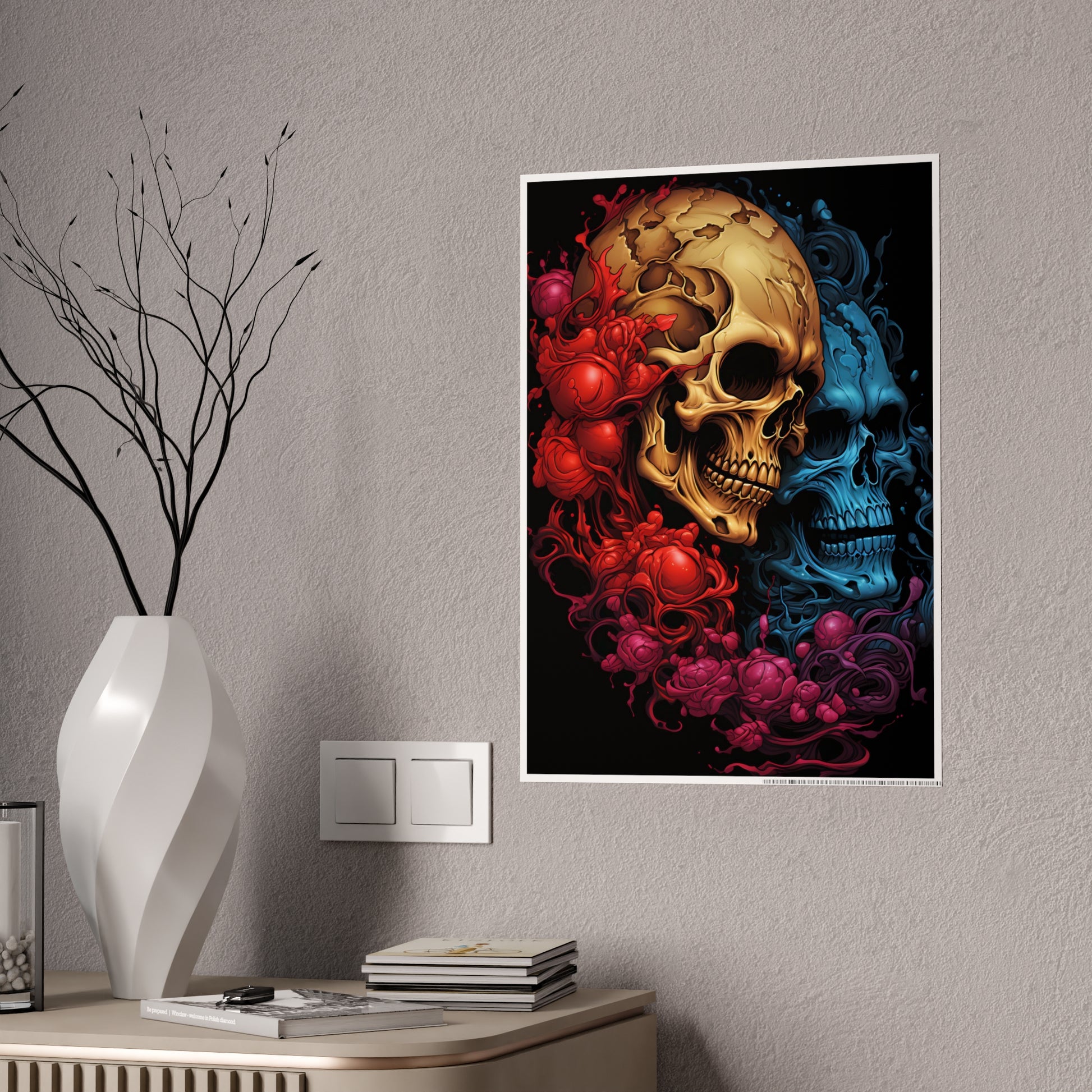 Skull Art Poster for Edgy Wall Decor - Gothic Home Design with Dark Aesthetic - VYBE Shop
