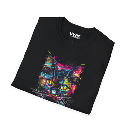 Vibrant Cat Graphic T-Shirt - VYBE Shop