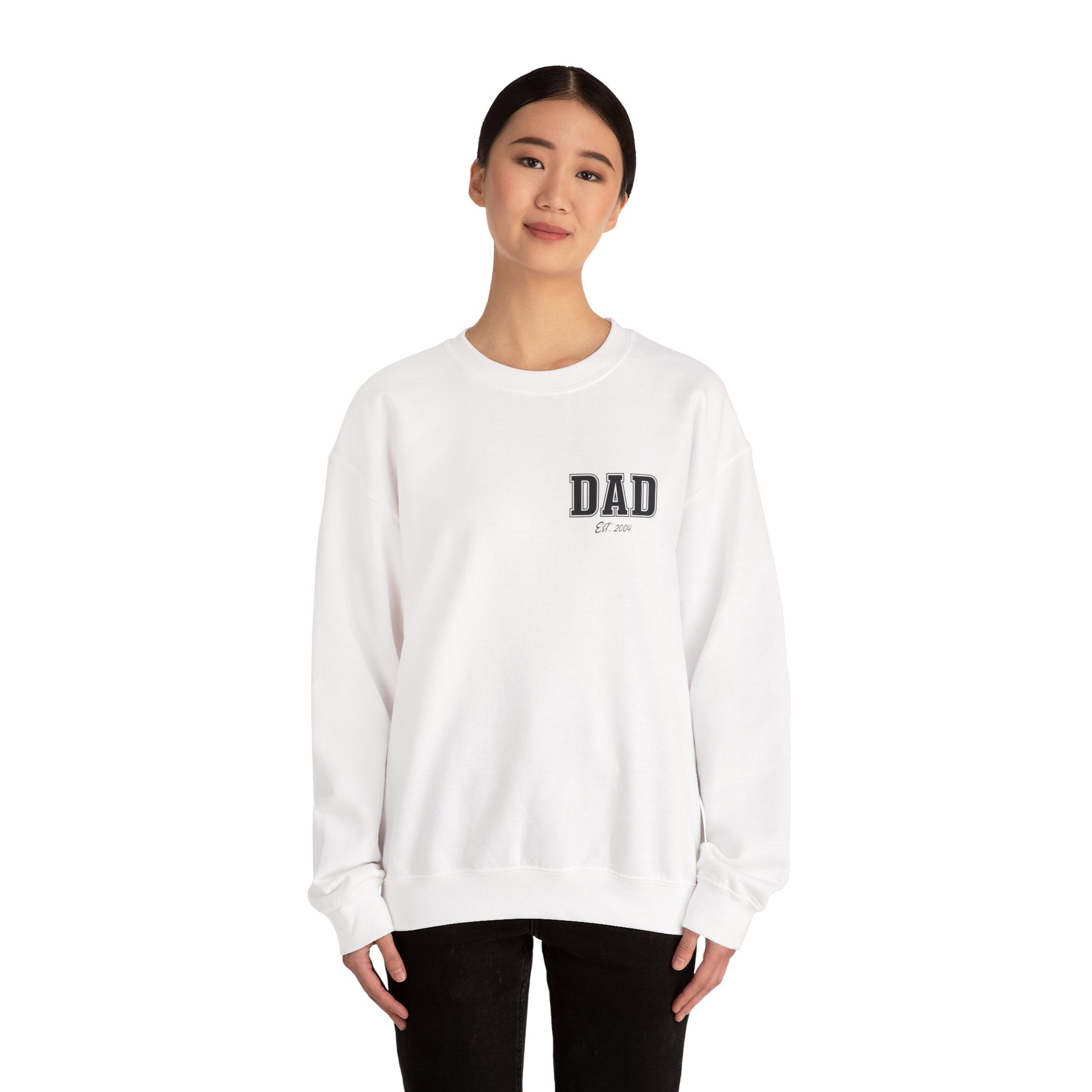 Custom Dad Crewneck Sweatshirt with Personalized Child's Birth Year - VYBE