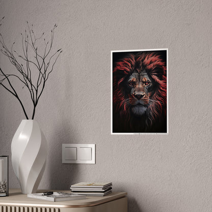 Lion Art Print Poster - Vibrant Glossy Wall Decor for Animal Lovers, Modern Home Accent, Majestic Lion Art - VYBE Shop