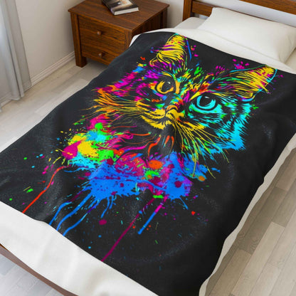 Colorful Cat Plush Blanket