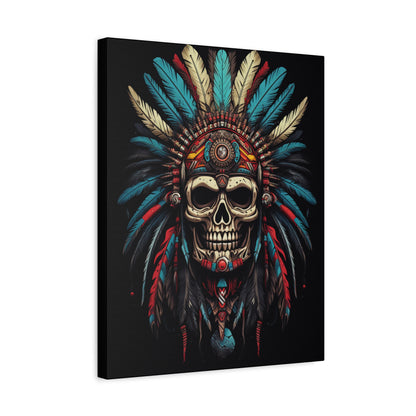 Bohemian Skull Canvas Art Print, Stretched Wall Decor, Unique Skull Artwork, Home Office Decoration, Ideal Gift for Art Lovers - VYBE Shop