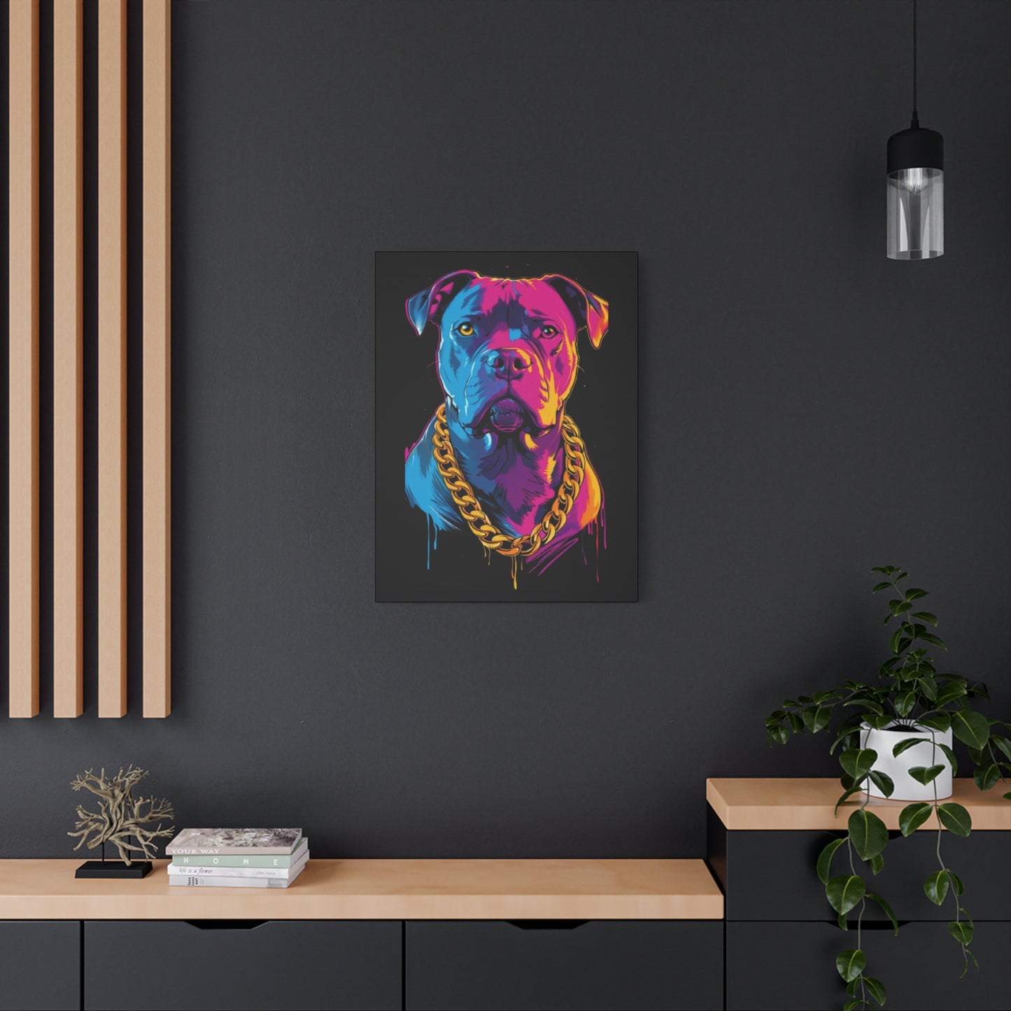 Neon Dog Portrait Canvas Art, Colorful Wall Decor for Pet Lovers, Unique Gift for Dog Owners, Home Gallery Decoration, Colorful Pet [...] - VYBE Shop