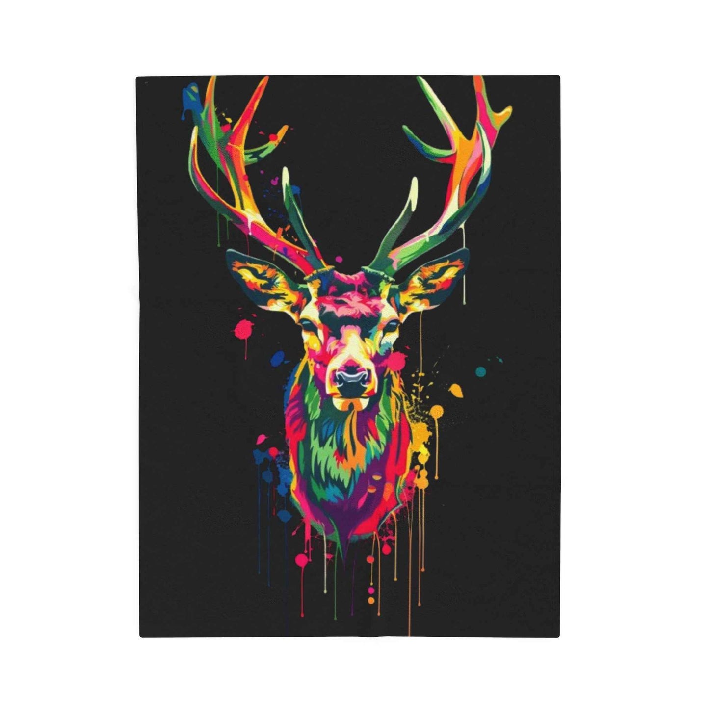 Vibrant Deer Plush Blanket