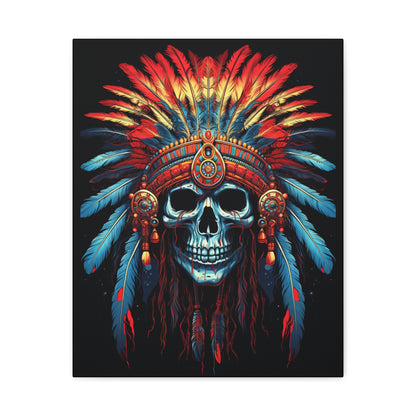 Vibrant Skull Canvas Art, Bohemian Decor, Wall Art, Home Decor, Unique Gift, Tribal Artwork, Colorful Wall Hanging - VYBE Shop