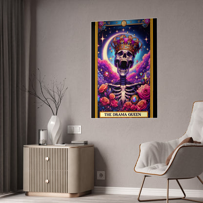 Drama Queen Skeleton Poster - Unique Tarot Wall Decor for Your Space - VYBE Shop