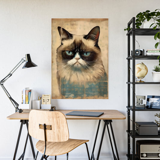 Grumpy Cat Print Art Poster - Ideal Wall Décor for Cat Lovers - VYBE Shop