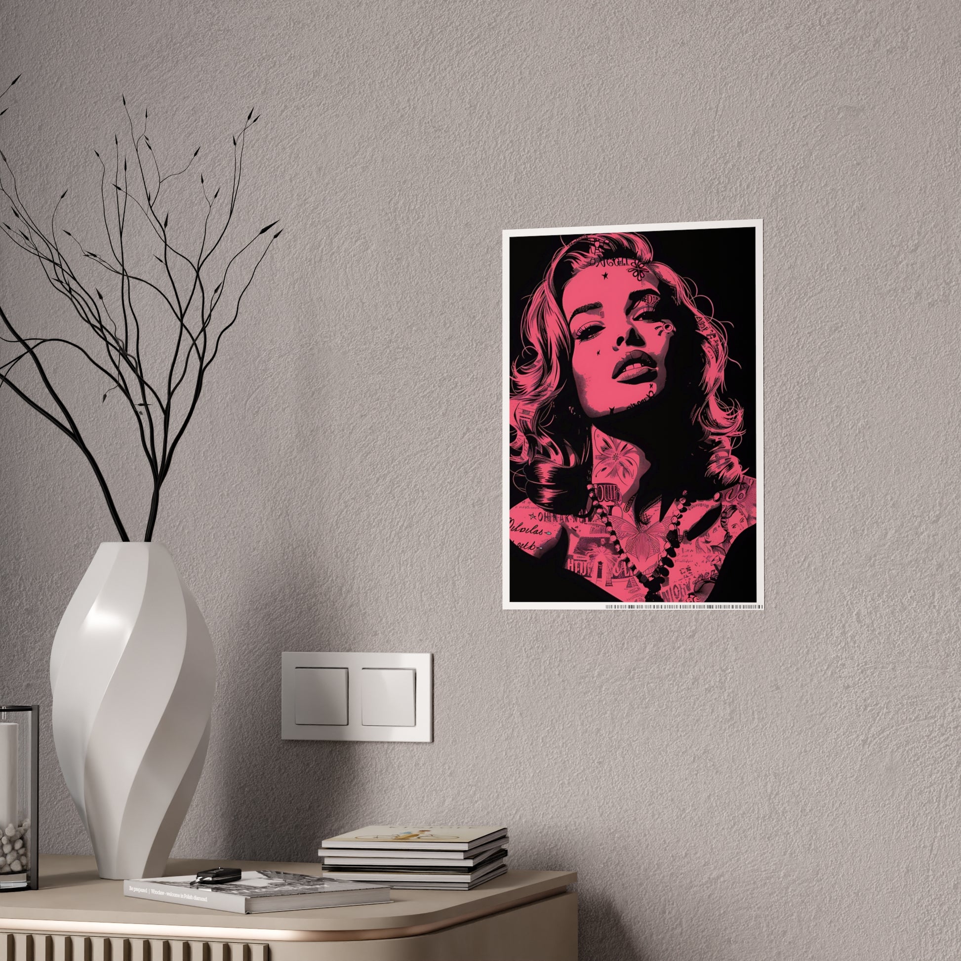 Lady in Red Poster - Elegant Wall Art for Vibrant Home Decor - VYBE Shop