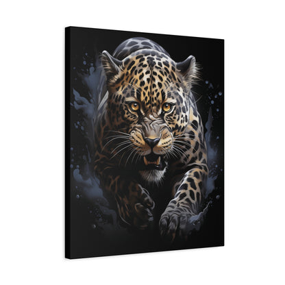Fierce Leopard Canvas Art, Animal Print Wall Decor, Living Room Artwork, Nature Lover Gift, Wildlife Home Decor, Unique Gift Idea - VYBE Shop