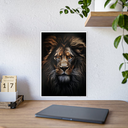Lion Majestic Lion Gloss Poster | Beautiful Lion Wall Art, Wild Animal Decor, Gift for Nature Lovers - VYBE Shop