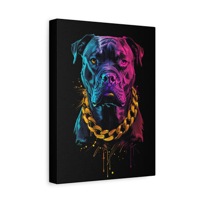 Neon Dog Portrait Canvas Print, Colorful Pet Art Wall Decor, Dog Lover Gift, Home Decoration, Unique Pet Memorial - VYBE Shop