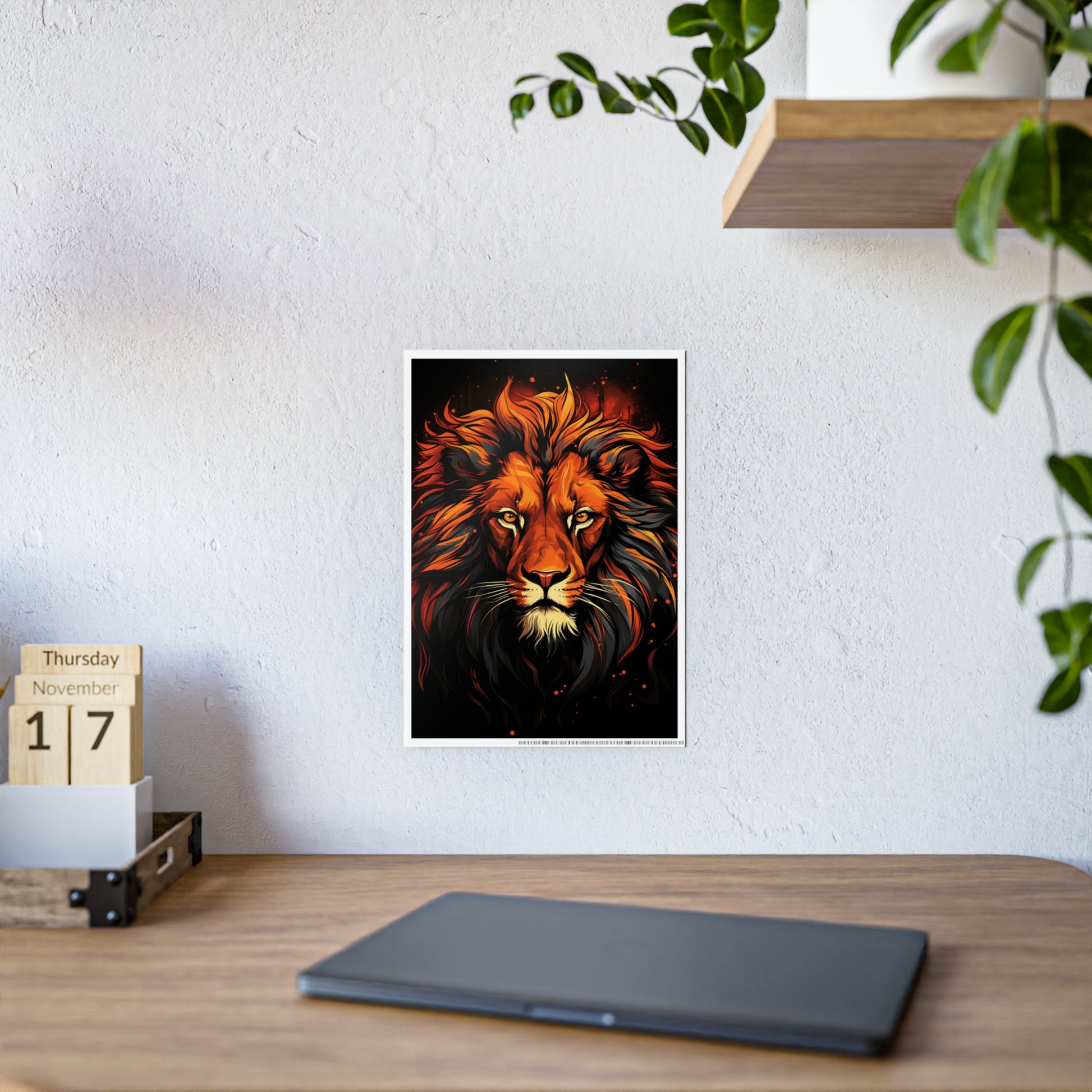 Lion Vibrant Lion Gloss Posters - Gorgeous Lion Wall Art for Stunning Home Decor, Office Design, and Nature Lover Gifts - VYBE Shop